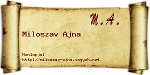 Miloszav Ajna névjegykártya
